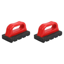 2X Masonry Rubbing Brick, Fluted Rub Bricks, 20 Grit, Plastic Handle