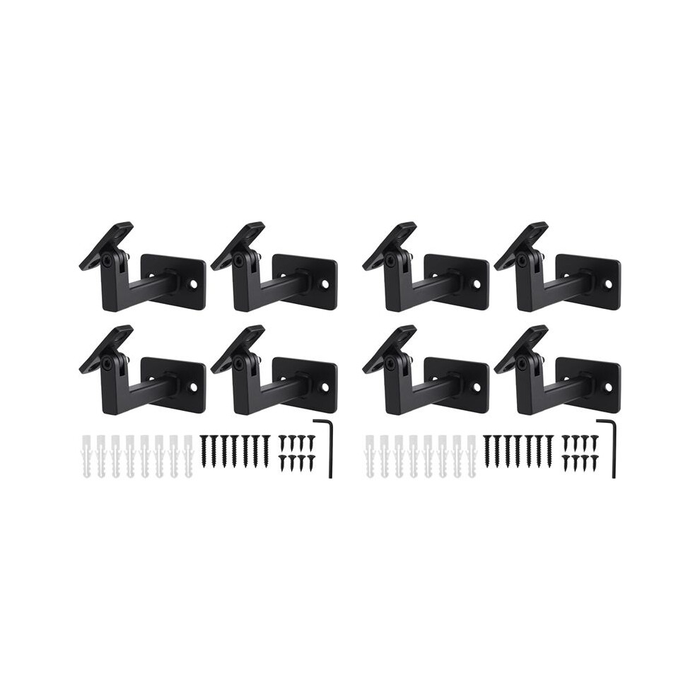 8 Pcs Adjustable Handrail Brackets, Stair Railing Brackets Hand Rail Brackets For Stairs, Wall Mounted Brackets 6031250377509