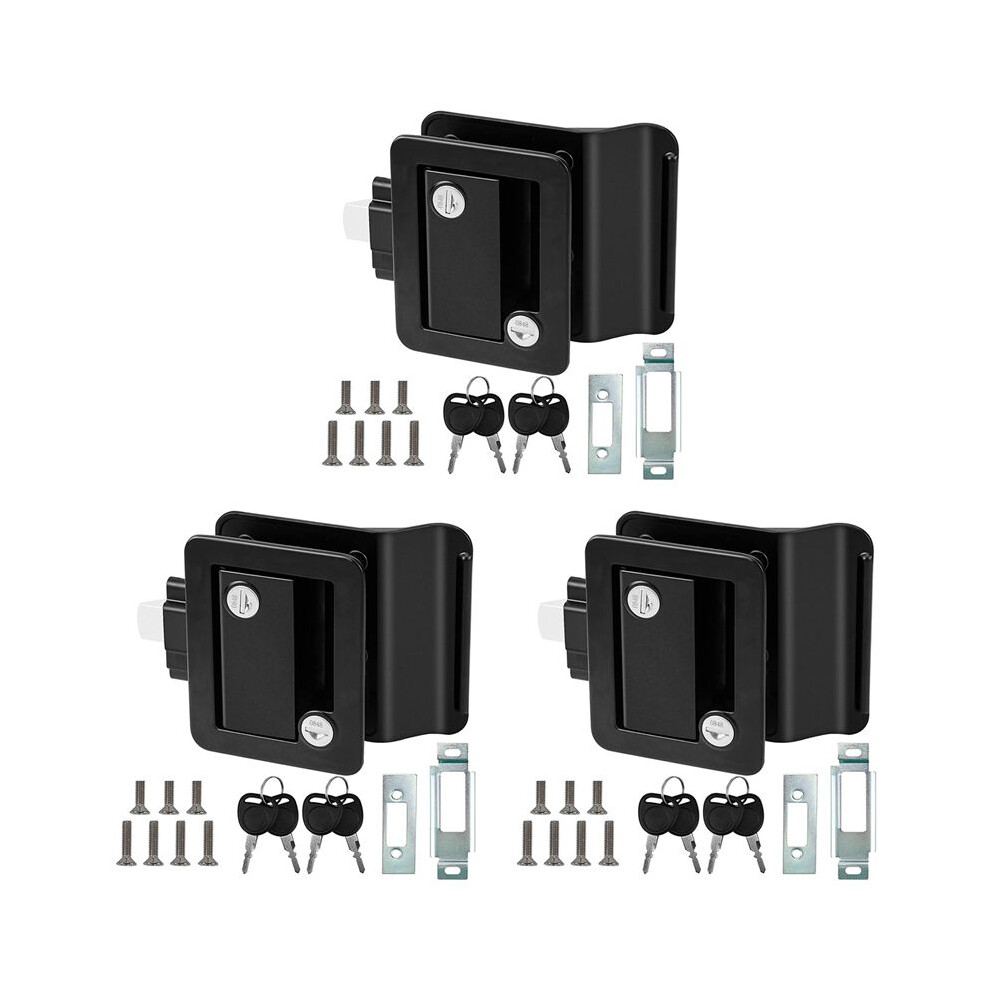 3X Rv Travel Trailer Entry Door Lock, Door With Paddle Deadbolt, Rv Handle 4712861527393
