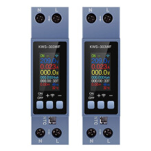 2X TUYA WIFI Energimätare Din Rail Mount Digital Voltmeter Amperemeter Wattmeter AC 100-290V KWh Effektmätare Fjärrkontroll