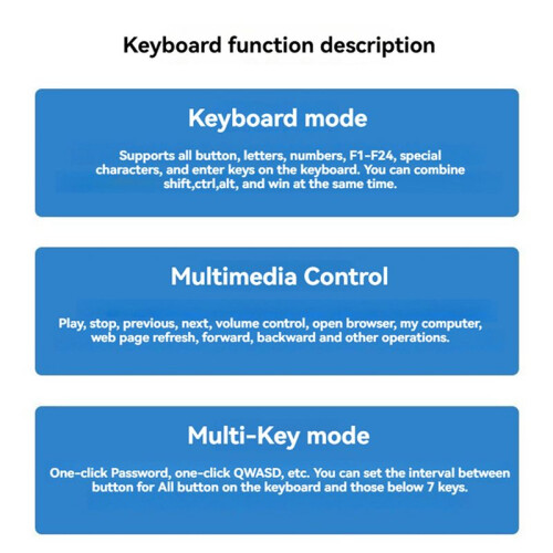 6X 1-Key Shortcut Keyboard USB Custom Programmable Macro Keyboard Hot Key Mouse One Key Button RGB  Keypad 2