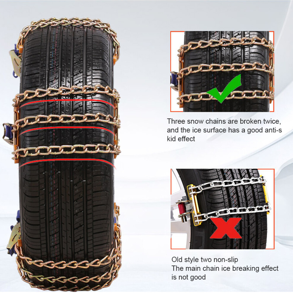 Car Snow Tire Chains Anti Skid Snow Chains For Suv & Truck Robust Easy Fit 8441390509360