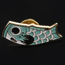 Cartoon Fish Flag Carp Brooch Japanese Koi Soft Enamel Pin Couples Lovers Badge Cute Animal Collar Brooch