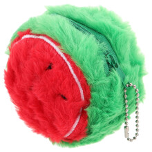 Plush Coin Purse Cute Watermelon Keychain Soft Fruit Wallet for Coins and Keys