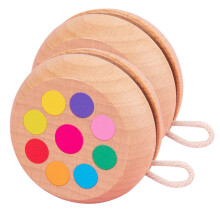 2pcs Wooden Cartoon Animal Yoyo Set Compact Pocket Size for Finger Skill Practice