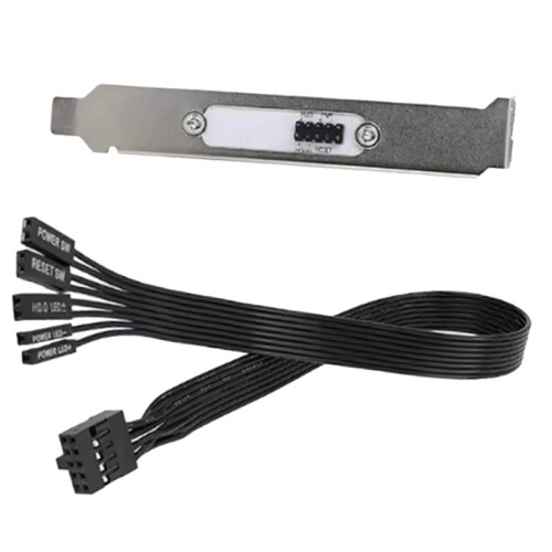 Motherboard External Power  HDD LED Restart Button Extension Power Cable for PC Case Chassis PCI Baffle 2
