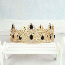 2X Couronne Royale pour Hommes, Couronnes D'Anniversaire pour Hommes Couronne Royale Vintage avec Strass Noir,