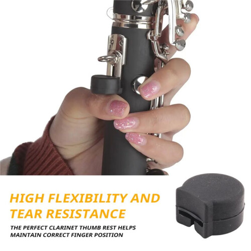 5PCS Clarinet Hardware Clarinet Thumb Rest Cushion Protector Soft Rubber Clarinet Thumb Protector, Black 2