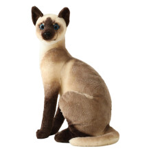 Siamese Cat Plush 13.8 inch Realistic Sitting Stuffed Animal with Ultra Soft Fabric for Kids Decor