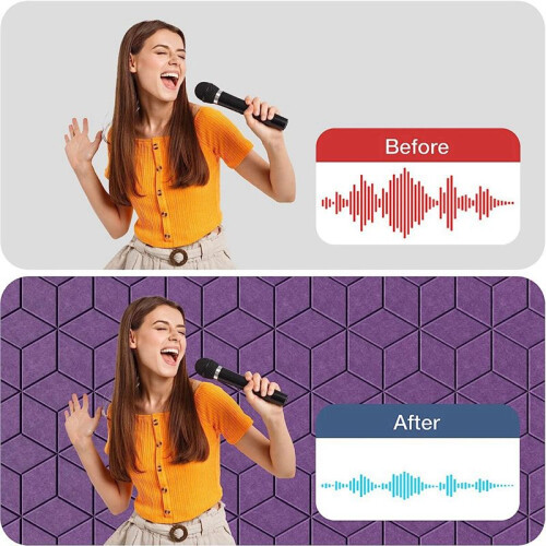 12Pcs Self-Adhesive Acoustic Panel Hexagon Y-Lined Sound Proof Panel Noise Insulation High Density Fireproof Wall Panels 2