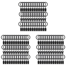126 Packs of Curtain Ring, with Clips, Decorative Curtains, Rust, Retro, 1 Inch, Inner Diameter, Black