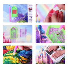 2X DIY 5D Diamond Painting, Rhinestone Diamond Embroidery Paintings Pictures Arts for Home Wall Decor-- Elk House