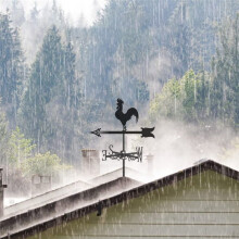 2X Rooster Weather Vane - Retro Cockerel Weathervane Silhouette - Decorative Wind Direction Indicator for Outdoor