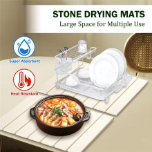 Stone Drying Mat for Kitchen Counter,Foldable Dish Drying Mat, Quick Dry Stone Drying Mat,Food-Safe & Multipurpose 1PCS