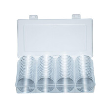 60pcs 40mm Coin Holder Cases for Silver Dollar, Clear PP Coin Storage Box, Dust Scratch Resistant