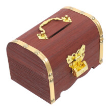 Vintage Lockable Treasure Chest Piggy Bank Antique Storage Box for Coins and Keepsakes Home Decor