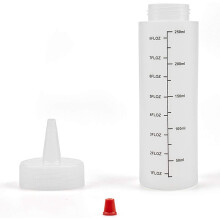 24-Pack 8 Oz Condiment Squeeze Bottles with Red Tip Cap - Durable Plastic Squirt Bottle for Ketchup, Sauces, Syrup