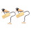 Woodpecker Shape Wooden Percussion Instrument with Pull String Finger Castanet Doorbell, 3 Sets 1