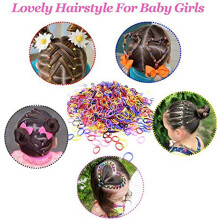 500 Stuks Elastische Haarband/Wegwerp Rubberen Haarbanden voor Kinderen voor Meisjes, Kinderen/Vrouwen Paardenstaart Zwart