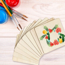 100 Pieces Unfinished Square Wood Slices Blank 4x4 In,for Coasters, Pyrography,Painting,Writing,Photo Props Decorations