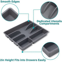 4X Drawer Kitchen Drawer Organizer Silverware Holder Utensil Organizer Cutlery Organizer Tray Flatware Organizers