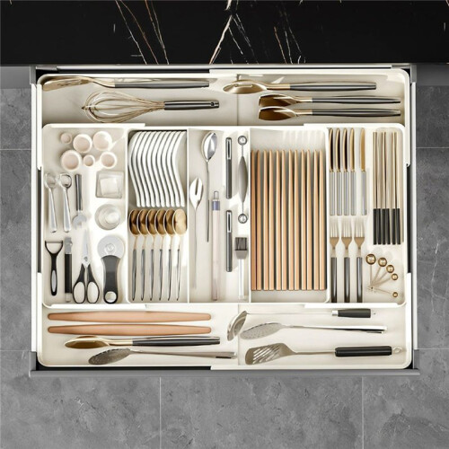 Versatile Adjustable Plastic Organizer Set - ,Large Capacity for Desk, Drawer, Coffee Bar, Kitchen & Office 2