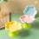 Ceramic Raised Cat Bowl with Flower Design, Elevated Food/Water Dish, 3