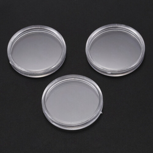 20 Pcs Small Round Transparent Plastic Coin Capsules Box 30mm 2