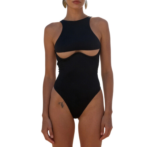 Damen-Push-Up-Bademode mit Neckholder-Tankini, weicher-L