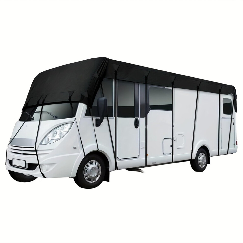 Waterproof Rv Roof Cover 210D Oxford Heavy Duty Motorhome Protector With Uv Protection And Adjustable Straps (21.3X9.84ft) Black 9330225058946