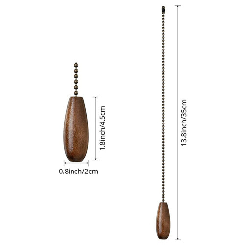 8 Pieces Ceiling Fan Chain Pulls Wooden Pull Chain Extension Pull Chain for Ceiling Light Lamp Fan Chain (Walnut Color) 2