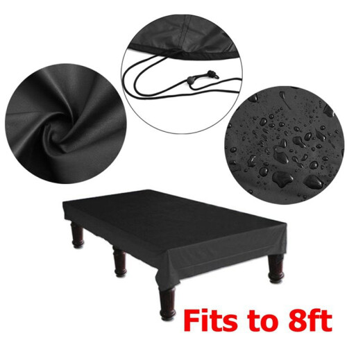 2X Couverture de Table de Billard de 8 Pi avec Cordon de Serrage Couverture de Table ImperméAble Durable pour Table Rectangulaire, Noir 2