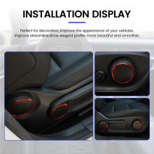 3Pcs Car Adjustment Knob Cover Trim Red for A B GLA CLA Class W176 W117 W246 C117 A180