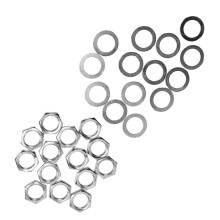 Guitar Bass Nut Washer & Socket Kit M9 Female Thread Silver Fasteners Set