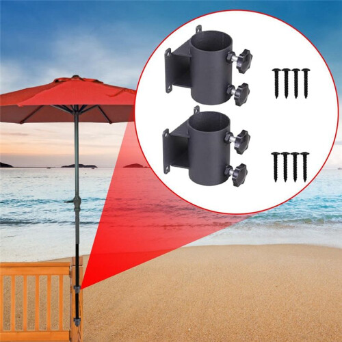 2Pcs Patio Umbrella Holder Deck Umbrella Mount for Beach Deck Railing Garden