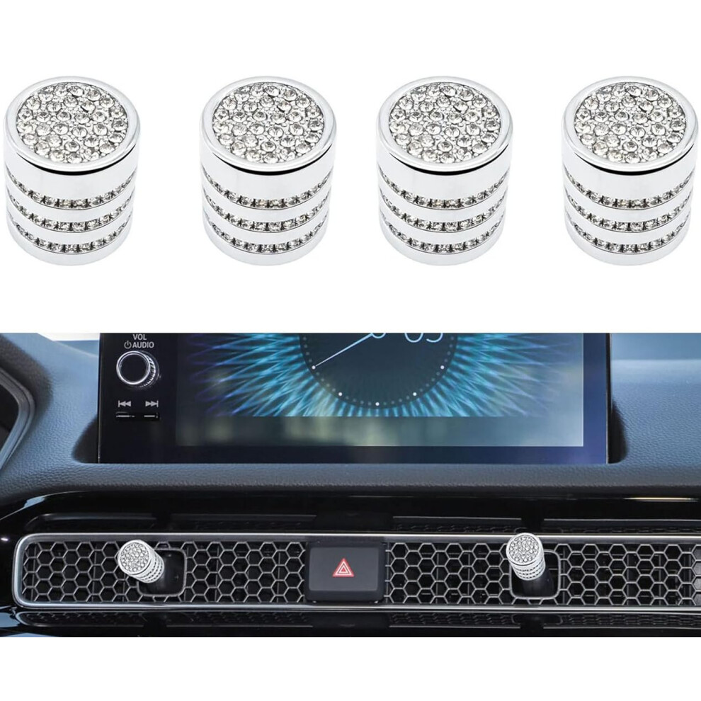 Car Interior Diamond Accessories For Honda Crv 20232025 Rhinestone Front Ac Vent Bolt Covers Silver 9330225967958