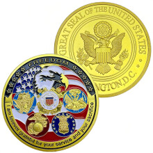 US Military Liberty Eagle Challenge Coin Navy Air Force Marine Corps Coast Guard with Case
