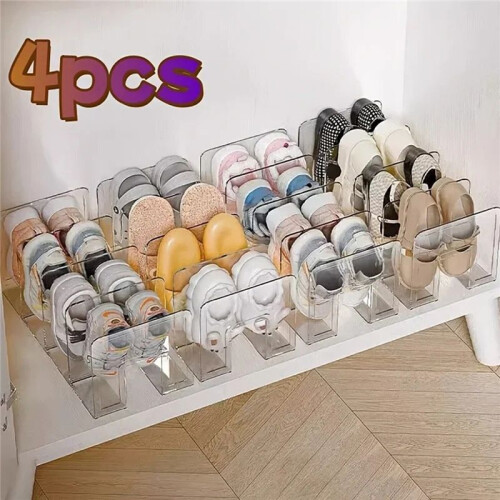 4 Pack Space-Saving Vertical Shoe Rack Organizer-Multi-Layer,Easy-to-Assemble, Compact Storage for Home Entryway Cabinet 1