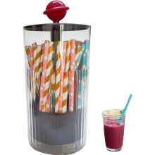 7.8 Inch Short Straw Dispenser,Straw Holder for Counter,Straw Organizer for Cabinet,Acrylic Organizer (Black)