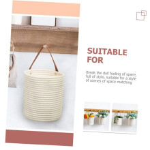 Lot de 2 Paniers Muraux en Osier, Paniers de Rangement Suspendus en Tissu de Coton pour Décoration Florale D'Intérieur