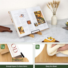 Support de Livre de Recettes en Bambou pour Comptoir de Cuisine
