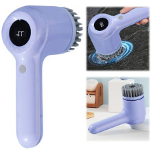 Electric Scrubber with 5 Brush Heads Dish Scrubber Brush Bathroom Scrubber for Kitchen Sink Bathroom Shower Tile WHITE