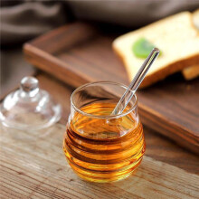 1 Ensemble de Récipients de Stockage de Miel en Verre Borosilicaté avec Louche et Couvercle pour Fête à Domicile S