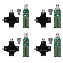 4X Testeur USB C, Testeur USB 2 en 1 Type C ÉCran Couleur MultimèTre NuméRique IPS, Tension, Courant, Puissance, TempéRature, avec Chargeur