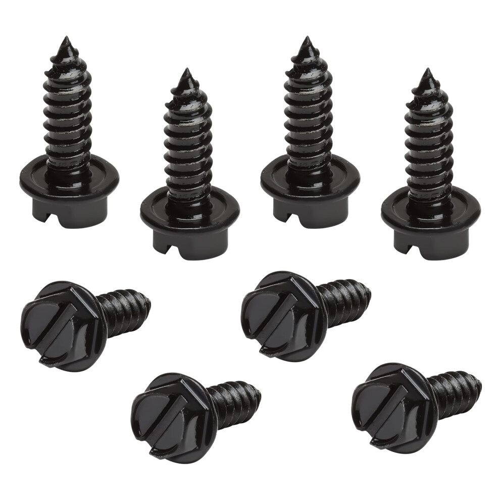 Black Stainless Steel License Plate Screws 8Pcs Rust Resistant Bolts Set For Secure Universal Car Mounting 9771547550419