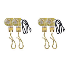 Ceiling Fan Light Zing Ear ZE-109 Two-Wire Light with Pull Cords for Ceiling Light Fans Lamps 4Pcs Gold