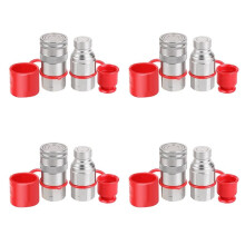 4X 1/2-Zoll-NPT-Hydraulikkupplung Kompaktlader--Flachgesichts-Schnellkupplungen mit 2 Staubkappen