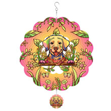 Wind Spinner Outdoor,Foundation Color Dog Mandala Wind Chime Winds Hanging Wind Spinners for Outdoor Indoor Decoration