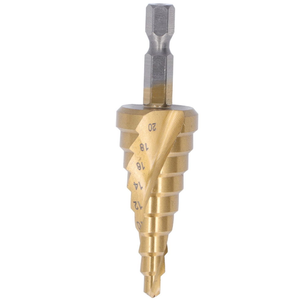 High Speed Steel Step Drill Bit 4-20Mm Spiral Flute Cone Centering Tool 4151390511846