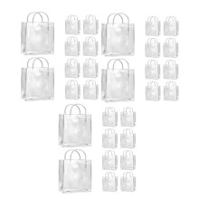 30Pcs Transparent Gift Bags with Handles Waterproof PVC Shopping Bags for Jewelry Candy Perfume Christmas Gift Wedding
